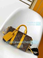 Copy L---V Keepall Bandoulière 25 Handbag Brown Yellow 